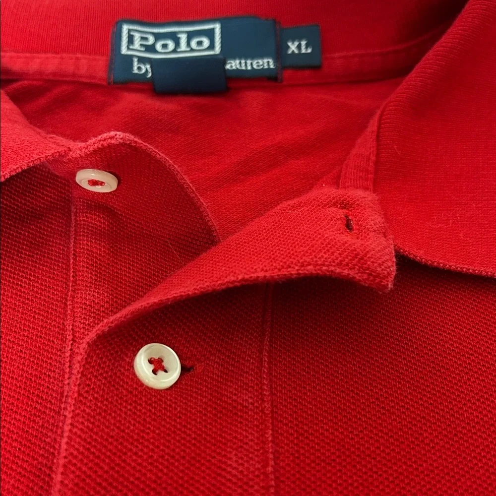 Polo Ralph Lauren Men’s Size XL Red Long Sleeve Golf Shirt Quarter Button